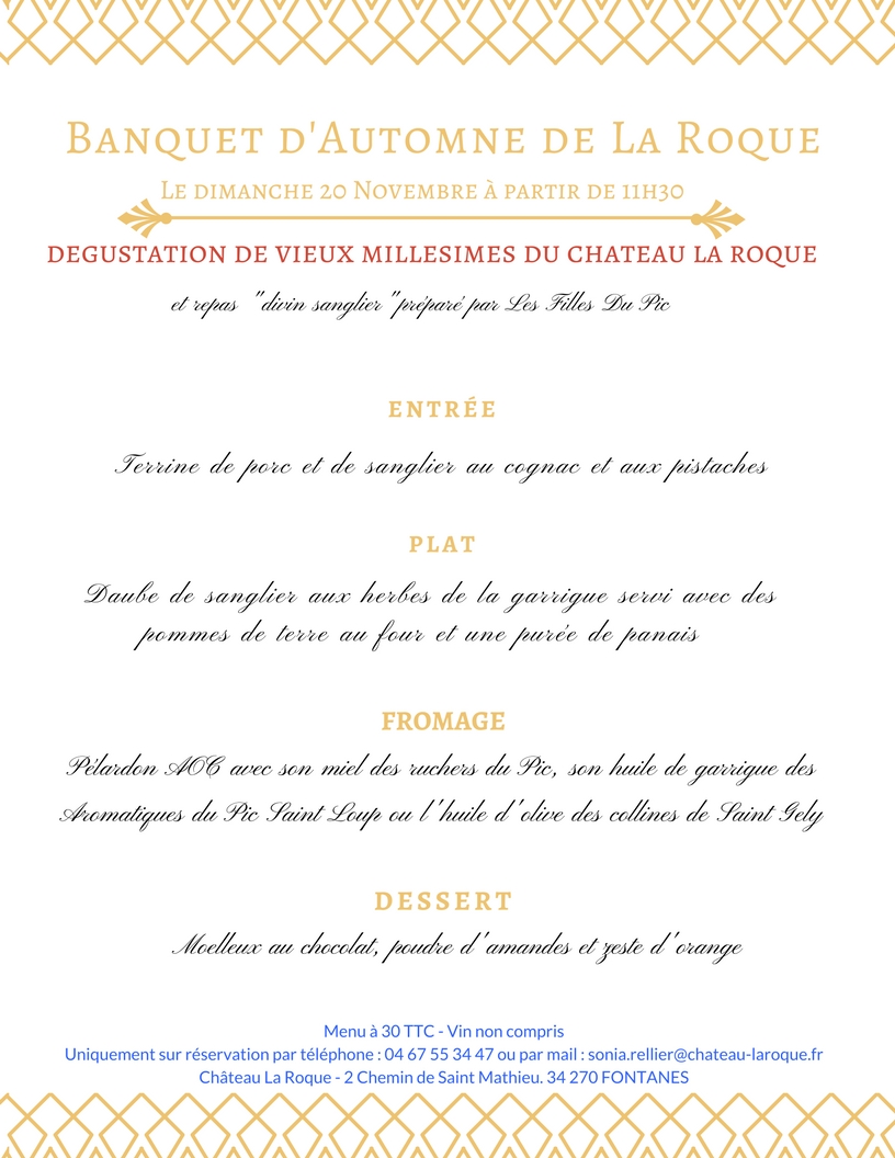 Banquet d’Automne de La Roque – Dimanche 20 Novembre 2016